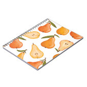 Gele peren: naadloze witte achtergrond. notitieboek (Linkerzijde)