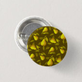 Gele peren op donkergroene achtergrond ronde button 3,2 cm (Voorkant /achterkant)