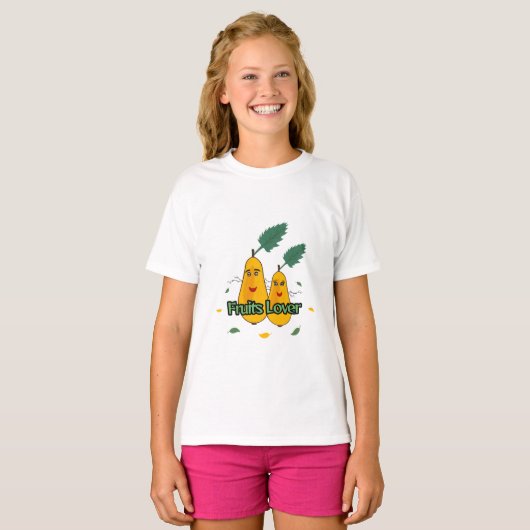 Gele peren paar t-shirt (Voorkant volledig)