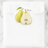 Gele peren ronde sticker (Tas)