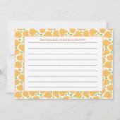 Gele peren Rustiek Gedetailleerd Recept Notitiekaa Notitiekaartje (Achterkant)