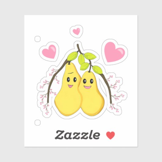 Gele peren sticker (Vel)