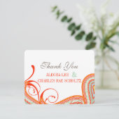 Gele Persimmon Aqua Mint Typografie Hartelijk dank Bedankkaart (Staand voorkant)