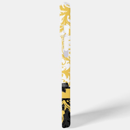 Gele persoonlijke Damask Case-Mate iPhone Case (Achterkant / Links)