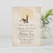 Gele perzik en Mint-herfstpaarden bruiloft Kaart (Staand voorkant)