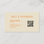 Gele Perzik Quilt Patchwork Handgemaakte Kleding Visitekaartje (Achterkant)