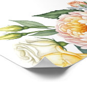 Gele Perzikbloesems Salie Groene Huwelijks Welkom Poster (Hoek)