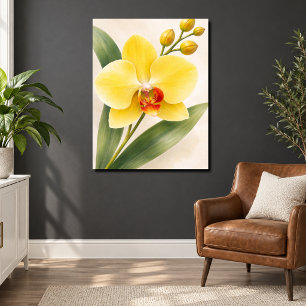 Gele Phalaenopsis-orchidee bloem botanisch Poster