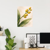 Gele Phalaenopsis-orchidee knoppen botanisch Poster (Thuiskantoor)