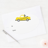 gele pick-up truck ovale sticker (Envelop)
