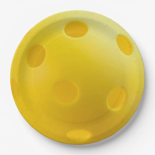 Gele Pickleball Ball, Serving 0-0-2, Pickleball Papieren Bordje (Voorkant)