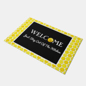 Gele Pickleball Balls, blijf uit de keuken Deurmat (Schuin)