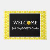 Gele Pickleball Balls, blijf uit de keuken Deurmat (Voorkant)