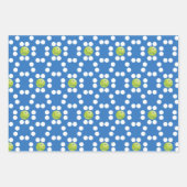 Gele Pickleball Balls op Blue and White Inpakpapier Vel (Voorkant 3)