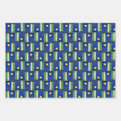 Gele Pickleball Balls op Blue and White Inpakpapier Vel (Voorkant 2)