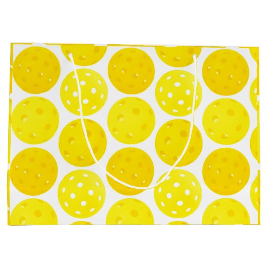 Gele Pickleball Balls, serving 0-0-2, op wit Groot Cadeauzakje (Achterkant)