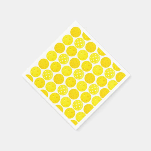 Gele Pickleball Balls, serving 0-0-2, op wit Servet (Hoek)