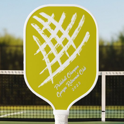 Gele pickleball kampioen trofee paddle