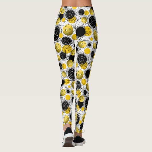 Gele pickleball leggings (Achterkant)