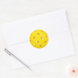 Gele pickleball ronde sticker