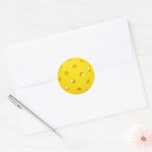 Gele pickleball ronde sticker