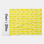 Gele pickleballs in de keuken gepersonaliseerd theedoek (Horizontaal)