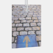 Gele pijl glas ornament (Voorkant Rechts)