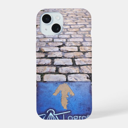 Gele pijl iPhone 15 case (Achterkant)