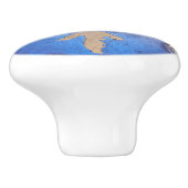 Gele pijl keramische knop (Zijkant)