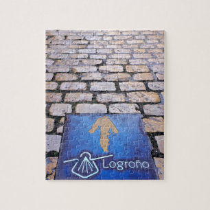 Gele pijl legpuzzel