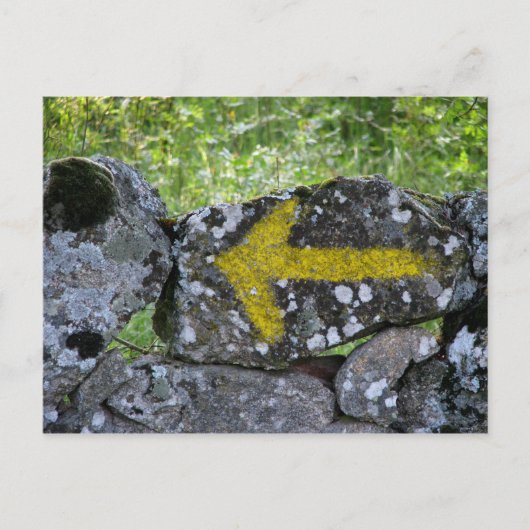 Gele Pijl op het Briefkaart van de Omheining (Voorkant)