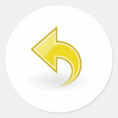 Gele pijl ronde sticker (Voorkant)