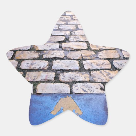 Gele pijl ster sticker (Voorkant)