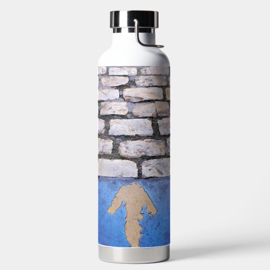 Gele pijl waterfles (Links)