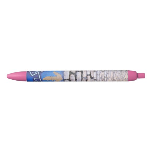 Gele pijl zwarte inkt pen (Voorkant)