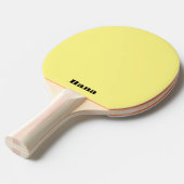 Gele pingpong paddle verschillende tekst, beide zi tafeltennisbatje (Voorkant Gekanteld)