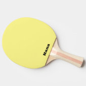 Gele pingpong paddle verschillende tekst, beide zi tafeltennisbatje (Zijkant)