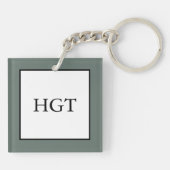 Gele Pioen Glas-in-Lood Sleutelhanger (Achterkant)