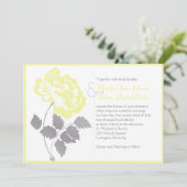 Gele Pioen op Witte Huwelijksuitnodiging Kaart (Staand voorkant)
