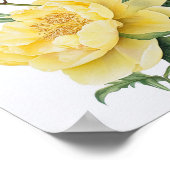 Gele Pioenrozen Bloemen Art Print Poster (Hoek)