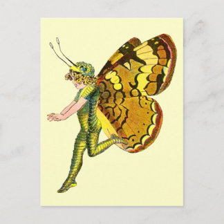 Gele pixie Fairy Briefkaart