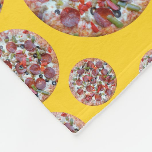 Gele pizza fleece deken (Hoek)