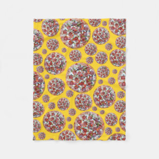 Gele pizza fleece deken