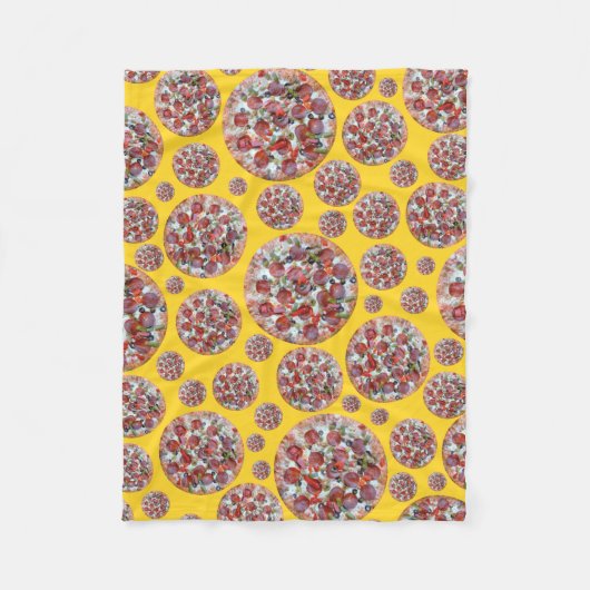 Gele pizza fleece deken (Voorkant)