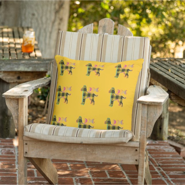 Gele Plaid HOND Geel Buitenkussen (Stoel)