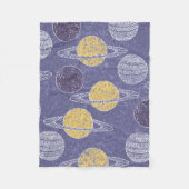 Gele Planet Space Lover Blue Sky Astronomie Fleece Deken (Voorkant)