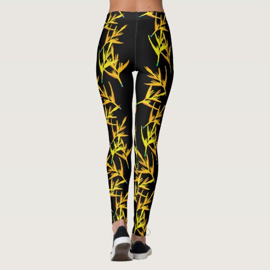 Gele Planten Leggings (Achterkant)