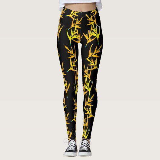 Gele Planten Leggings (Voorkant)