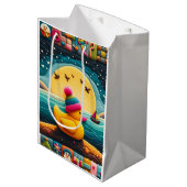 gele Plastic eend Medium Cadeauzakje (Voorkant Gekanteld)