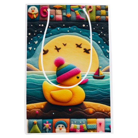 gele Plastic eend Medium Cadeauzakje (Voorkant)